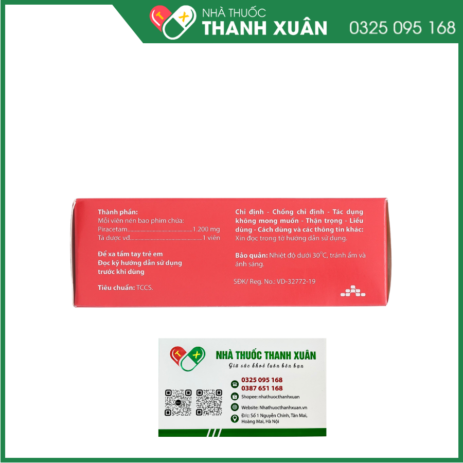 Agicetam 1200 trị triệu chứng chóng mặt, suy giảm trí nhớ, nghiện rượu